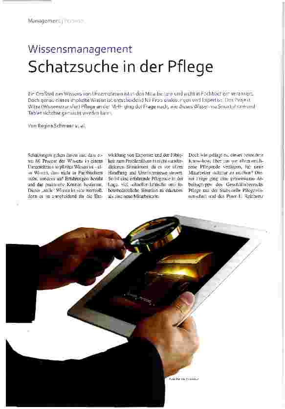Vorschauseite 1: Wissensmanagement Schatzsuche in der Pflege