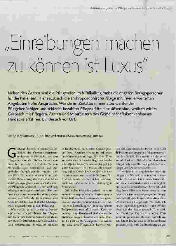 Vorschauseite 2: Einreibungen machen zu können ist Luxus