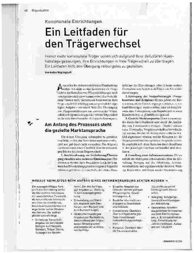 Vorschauseite 1: Ein Leitfaden für den Trägerwechsel