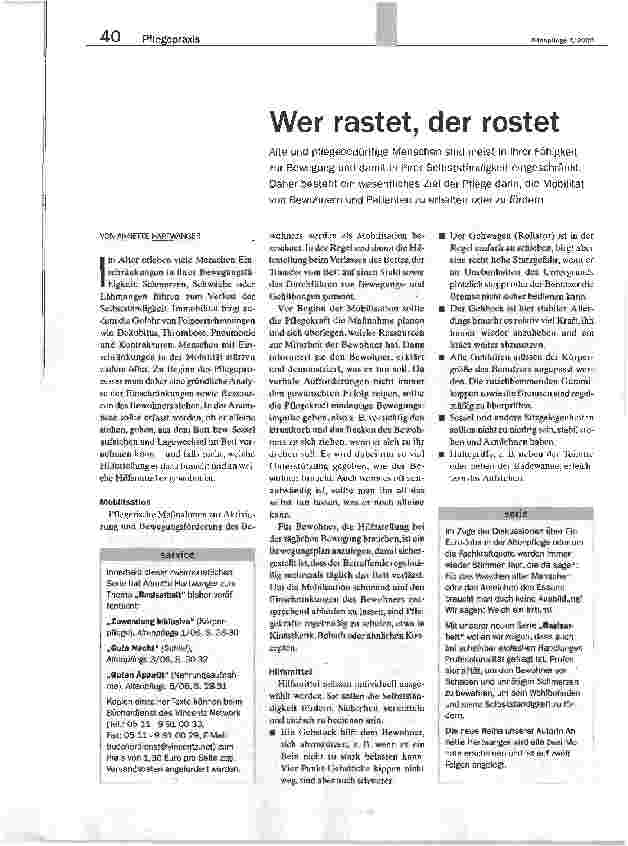 Vorschauseite 1: Wer rastet, der rostet