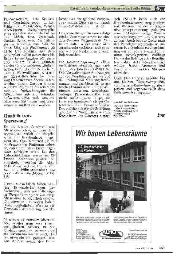 Vorschauseite 3: Catering im Krankenhaus - eine individuelle Bilanz