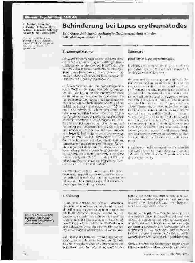 Vorschauseite 1: Behinderung bei Lupus erythematodes