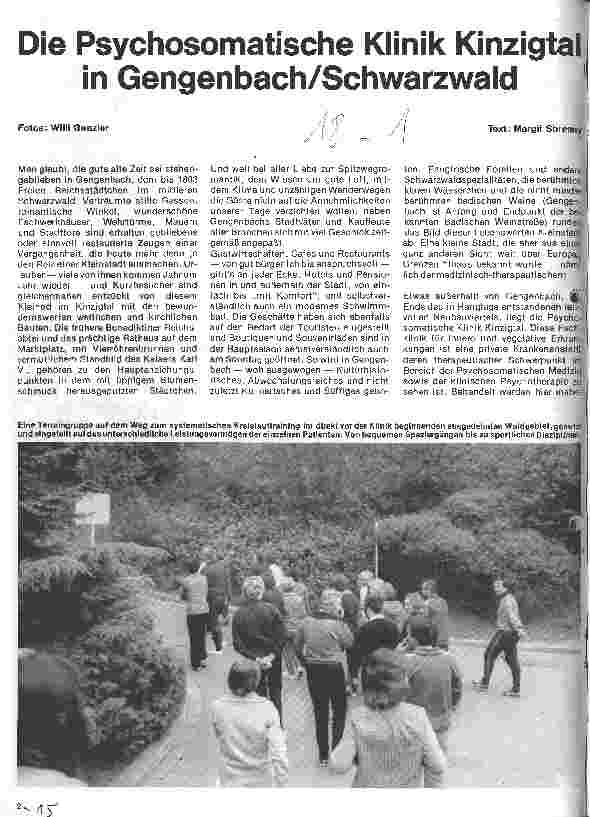 Vorschauseite 1: Die Psychosomatische Klinik Kinzigtal in Gengenbach/Schwarzwald
