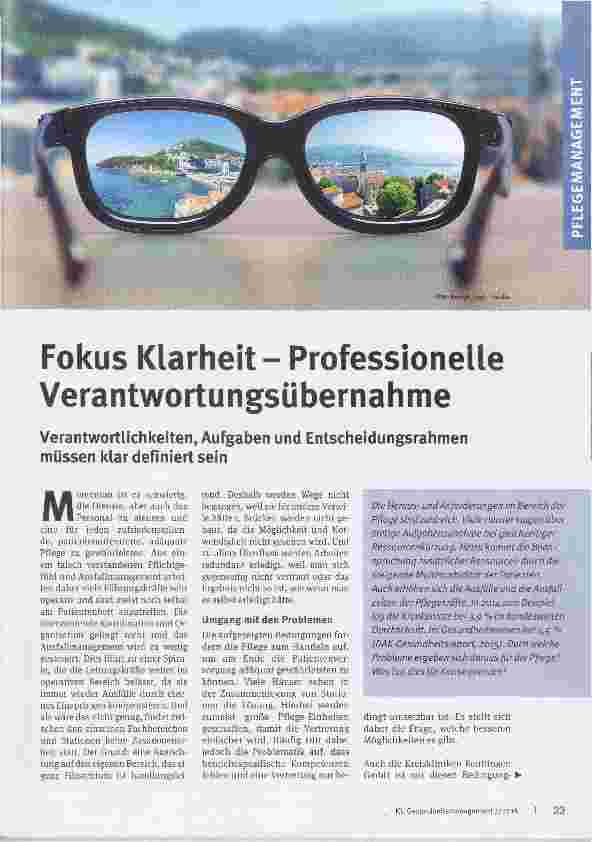 Vorschauseite 1: Fokus Klarheit - Professionelle Verantwortungsübernahme