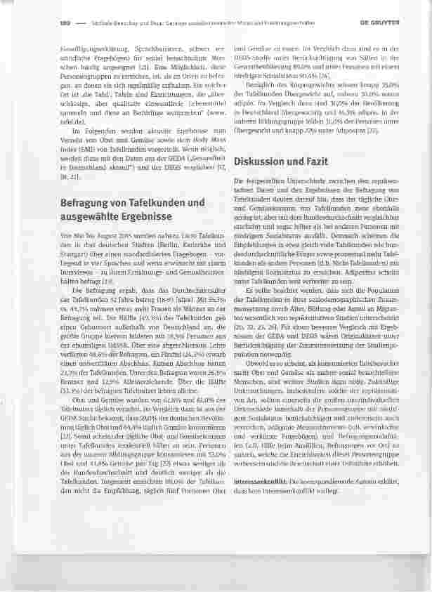 Vorschauseite 2: Geringer sozioökonomischer Status und Ernährungsverhalten am Beispiel von Tafelkunden in Deutschland