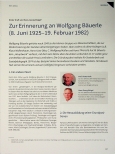 Vorschauseite 1: Zur Erinnerung an Wolfgang Bäuerle (8. Juni 1925 - 19. Februar 1982)