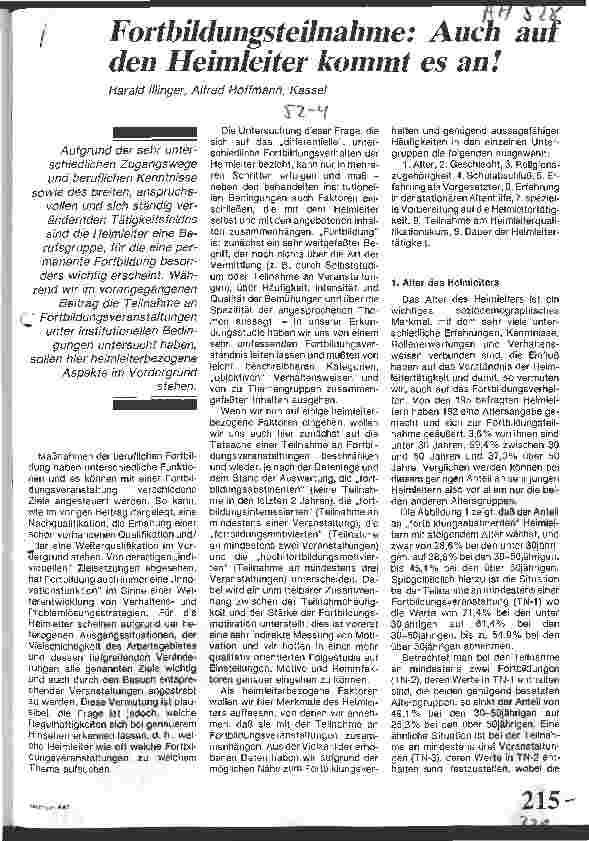 Vorschauseite 1: Fortbildungsteilnahme: Auch auf den Heimleiter kommt es an!