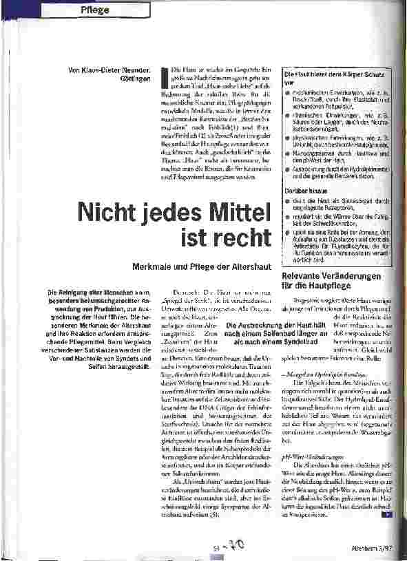 Vorschauseite 1: Nicht jedes Mittel ist recht Merkmale und Pflege der Altershaut