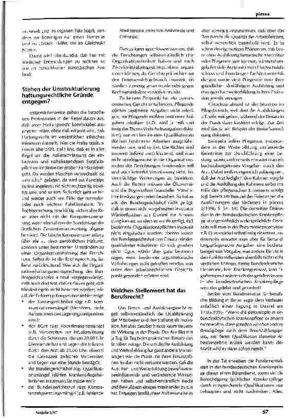 Vorschauseite 2: Rechtsfragen beim Einsatz von Pflegehelfern in den Funktionsdiensten