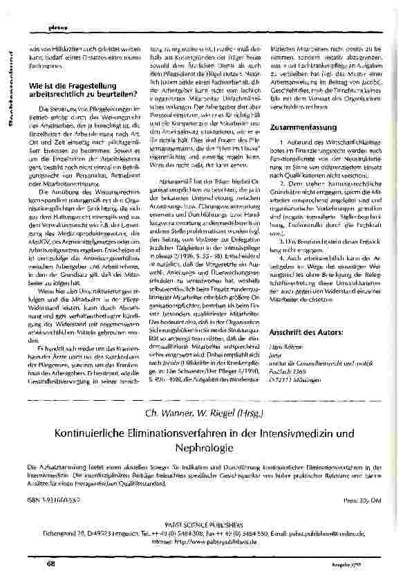 Vorschauseite 3: Rechtsfragen beim Einsatz von Pflegehelfern in den Funktionsdiensten