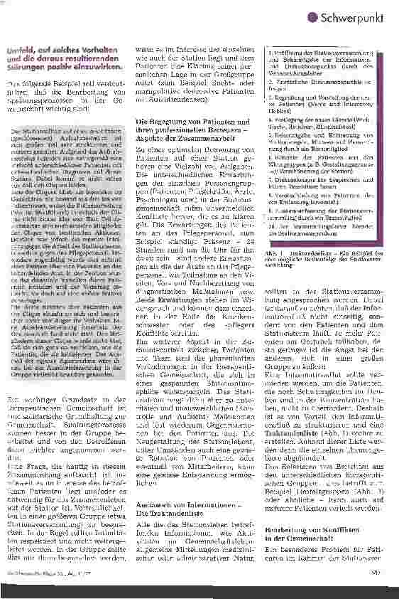 Vorschauseite 3: Psychiatrische Pflege und Psychotherapie Stationsversammlung unter milieu-therapeutischen Gesichtspunkten