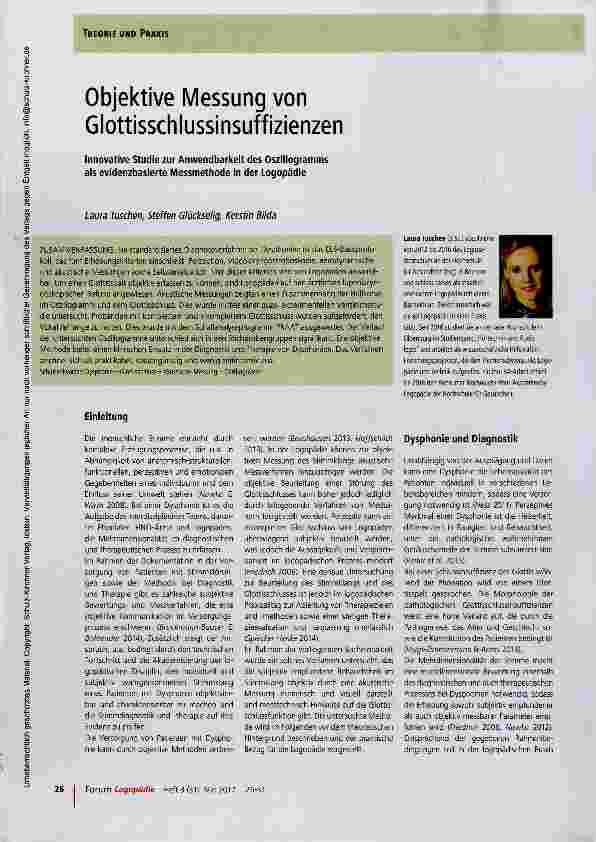 Vorschauseite 1: Objektive Messung von Glottisschlussinsuffizienzen