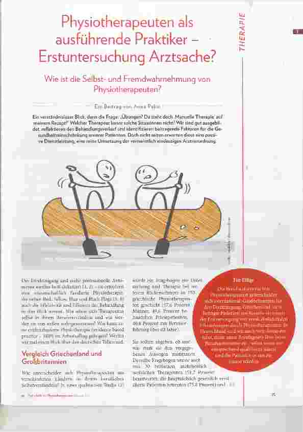 Vorschauseite 1: Physiotherapeuten als ausführende Praktiker Erstuntersuchung Arztsache?