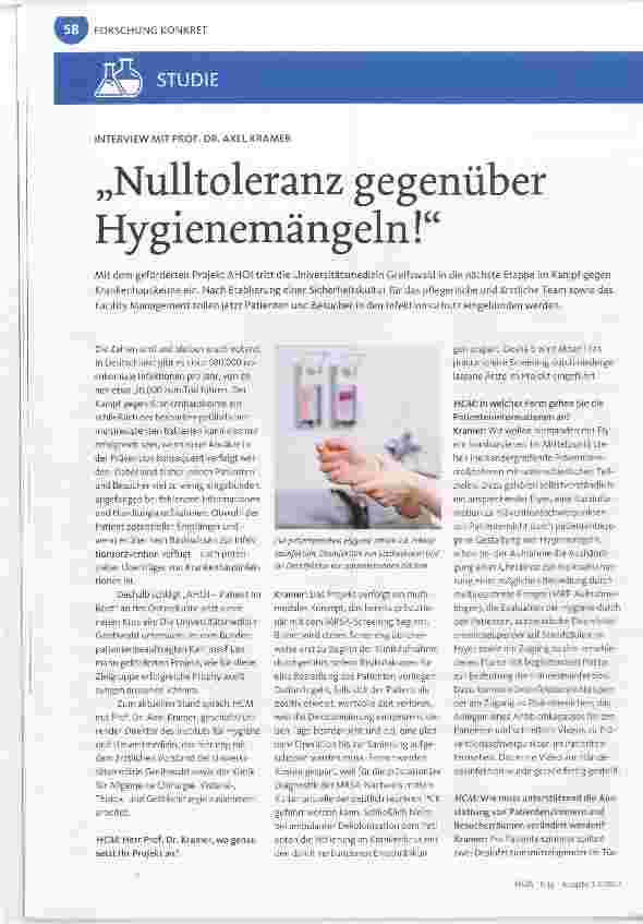 Vorschauseite 1: Nulltoleranz gegenüber Hygienemängeln