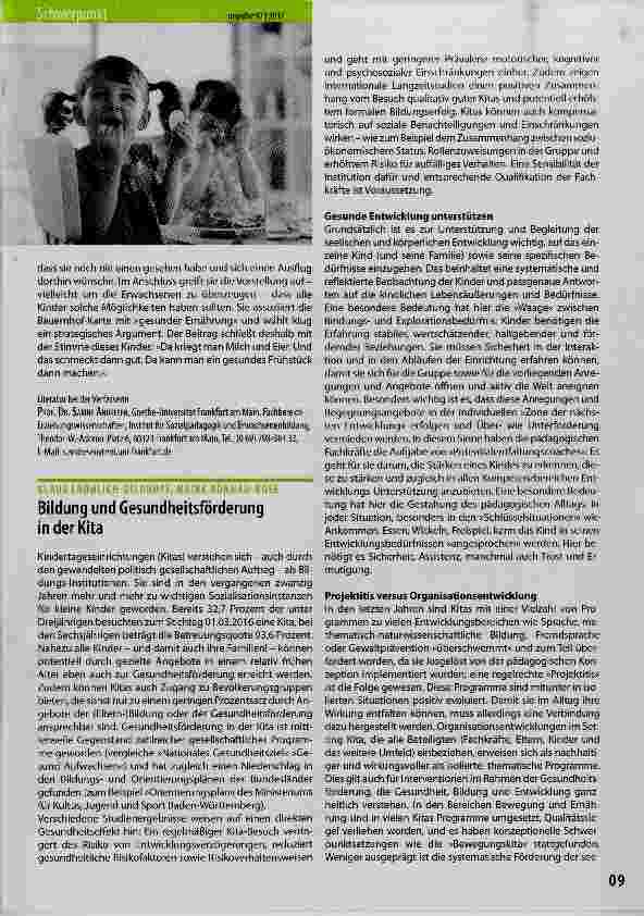 Vorschauseite 2: »Da kann man ein gesundes Frühstück machen.« Bildung und Gesundheit als Herausforderung für Familien in Armutslagen