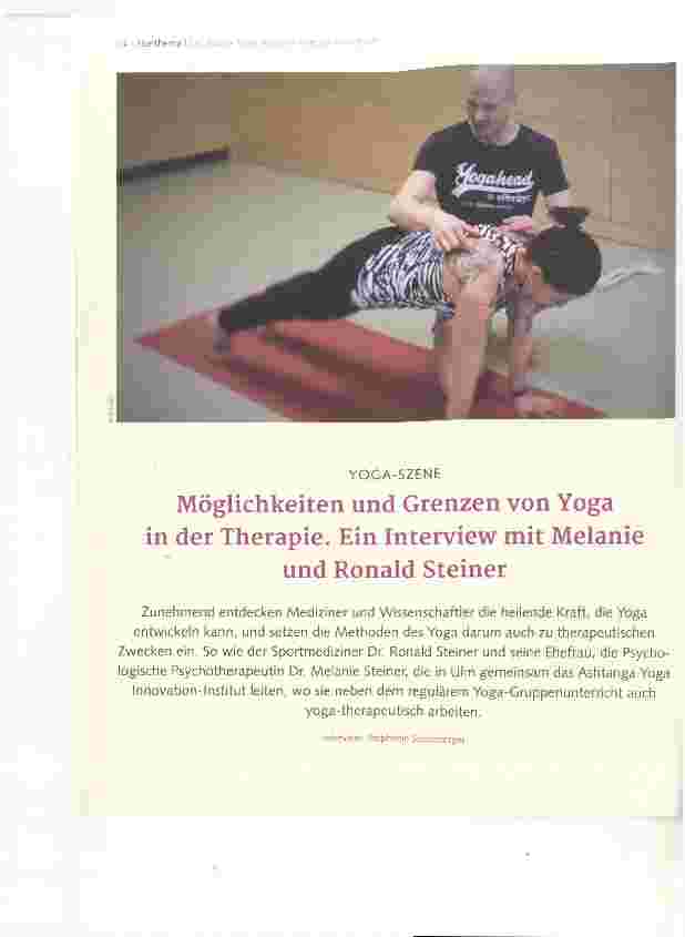 Vorschauseite 1: YOGA-SZENE Möglichkeiten und Grenzen von Yoga in der Therapie