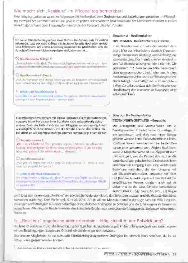 Vorschauseite 3: MÖGLICHKEITEN UND NUTZEN FÜR EINE BESSERE LEBENSQUALITÄT VON PFLEGENDEN UND PATIENTEN