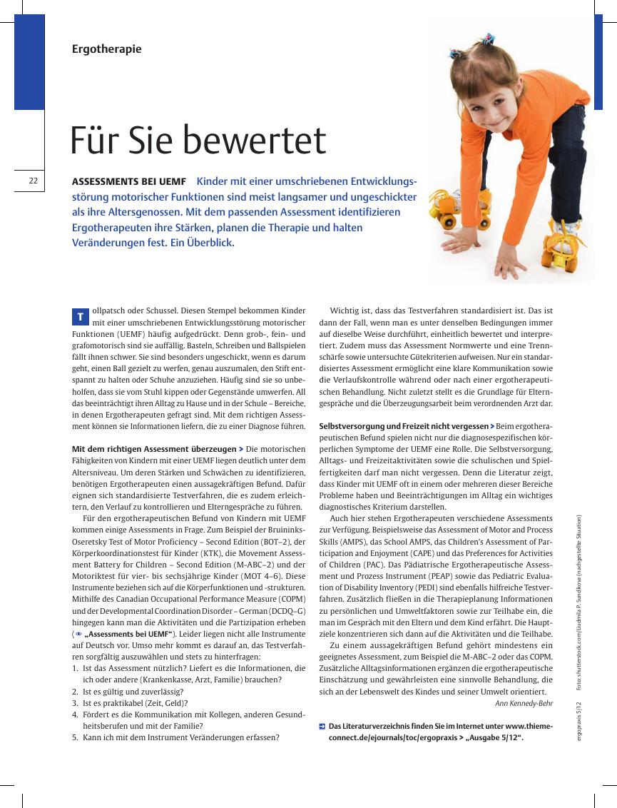 Vorschauseite 1: Assessments bei UEMF ? Für Sie bewertet