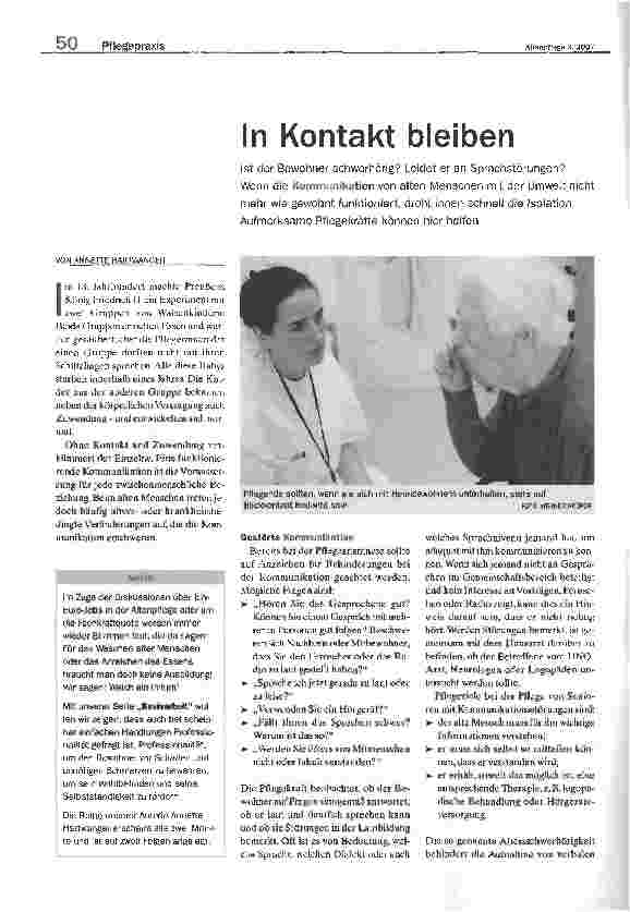 Vorschauseite 1: In Kontakt bleiben