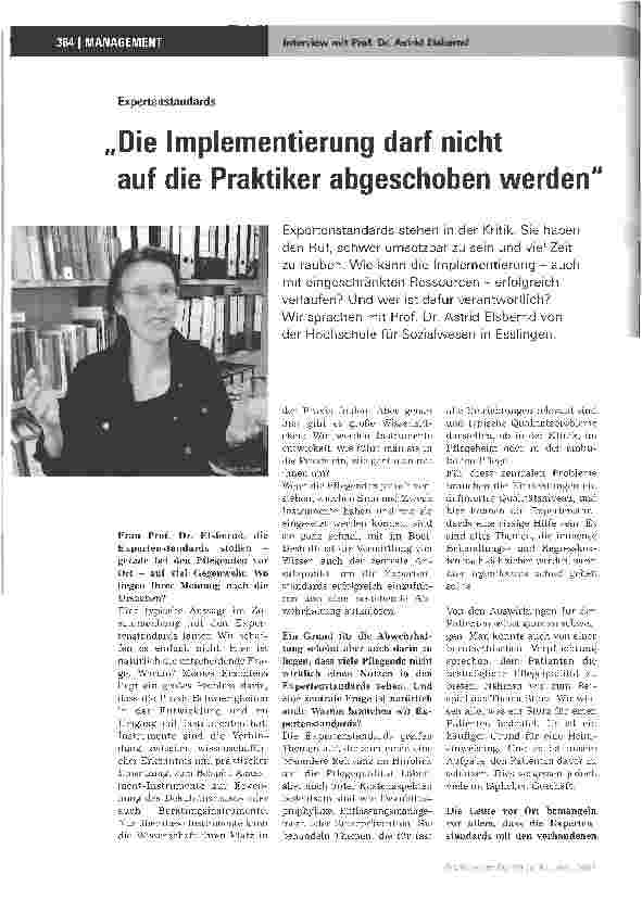 Vorschauseite 1: Die Implementierung darf nicht auf die Praktiker abgeschoben werden