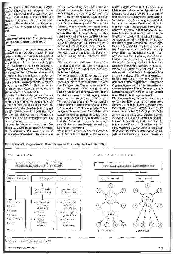 Vorschauseite 2: Elektronische Datenverarbeitung in der Krankenpflege 14. Folge Schluß Arbeitshilfen für das Pflegepersonal oder Zuarbeitung