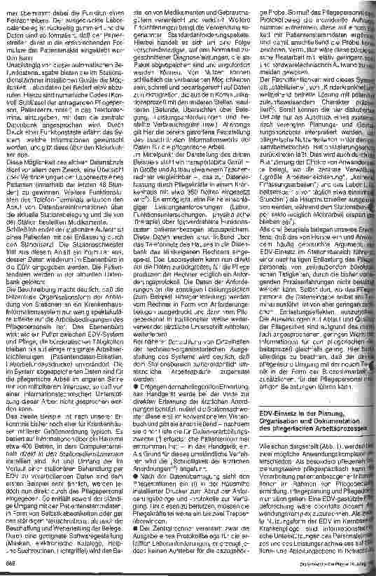 Vorschauseite 3: Elektronische Datenverarbeitung in der Krankenpflege 14. Folge Schluß Arbeitshilfen für das Pflegepersonal oder Zuarbeitung