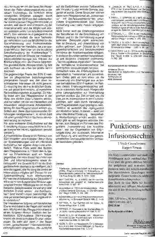 Vorschauseite 5: Elektronische Datenverarbeitung in der Krankenpflege 14. Folge Schluß Arbeitshilfen für das Pflegepersonal oder Zuarbeitung