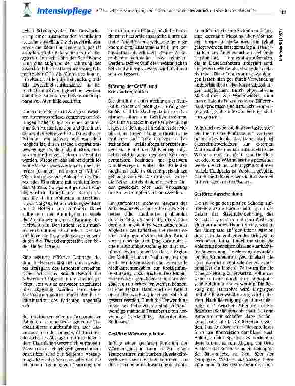 Vorschauseite 4: Erstversorgung und Frührehabilitation des wirbelsäulenverletzten Patienten auf der Intensivstation