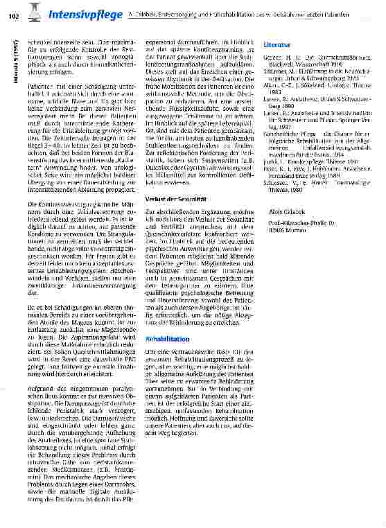 Vorschauseite 5: Erstversorgung und Frührehabilitation des wirbelsäulenverletzten Patienten auf der Intensivstation