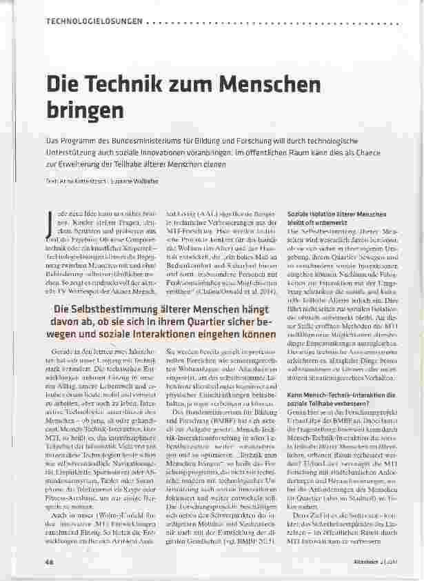 Vorschauseite 1: Die Technik zum Menschen bringen