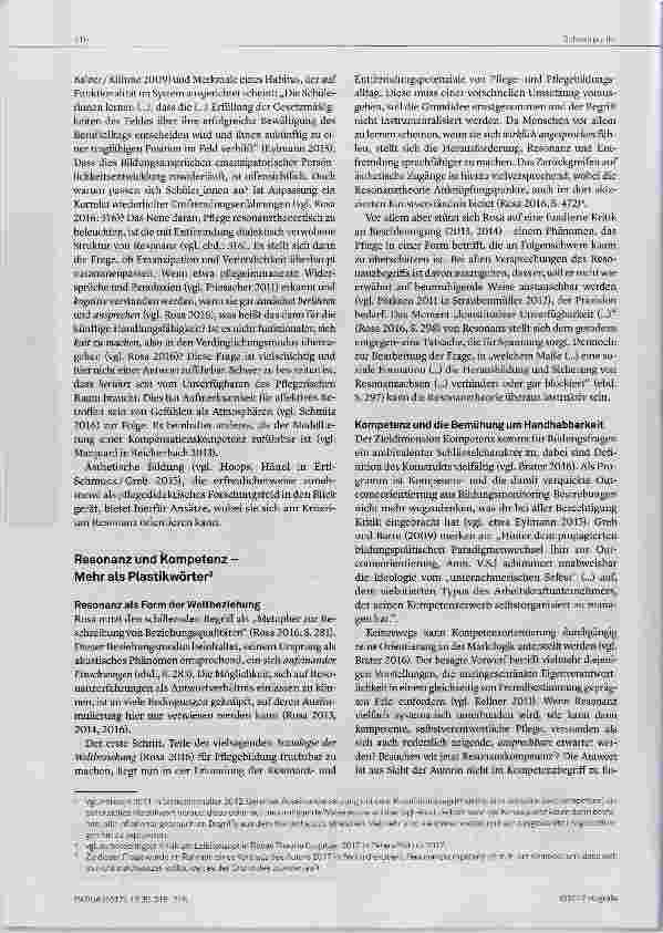 Vorschauseite 2: Resonanz das Andere der Kompetenz? Gedanken zu einer Resonanzorientierung der Pflegebildung
