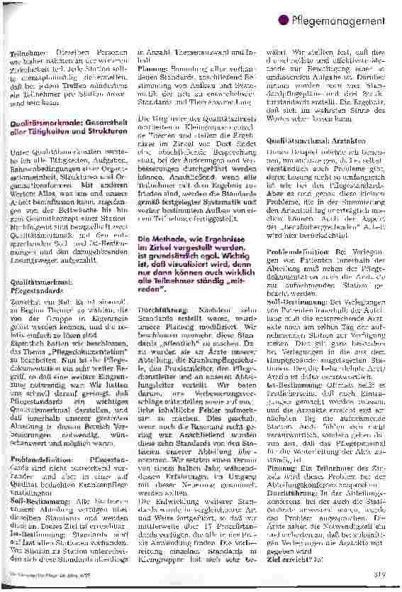 Vorschauseite 3: Die Ziele sind Wirtschaftlichkeit und Zufriedenheit - Aufbau eines Qualitätszirkels Krankenpflege in der Rheinischen Landesklinik Bonn -