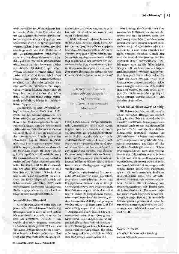 Vorschauseite 2: Nicht ohne RisikoZivilcourage und Whistleblowing im Gesundheitsbereich