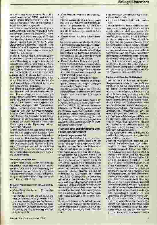 Vorschauseite 2: Die Anwendung der Fallstudie im Krankenpflegeunterricht
