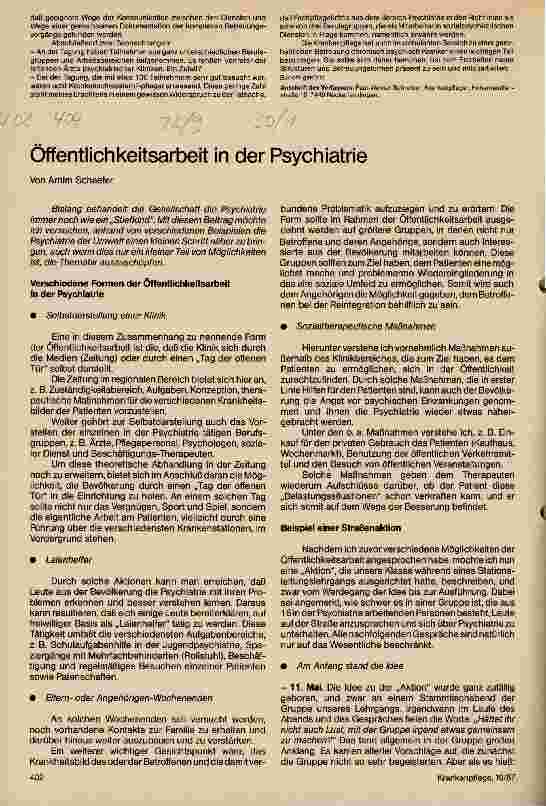 Vorschauseite 3: Mein erster Tag in der Psychiatrie