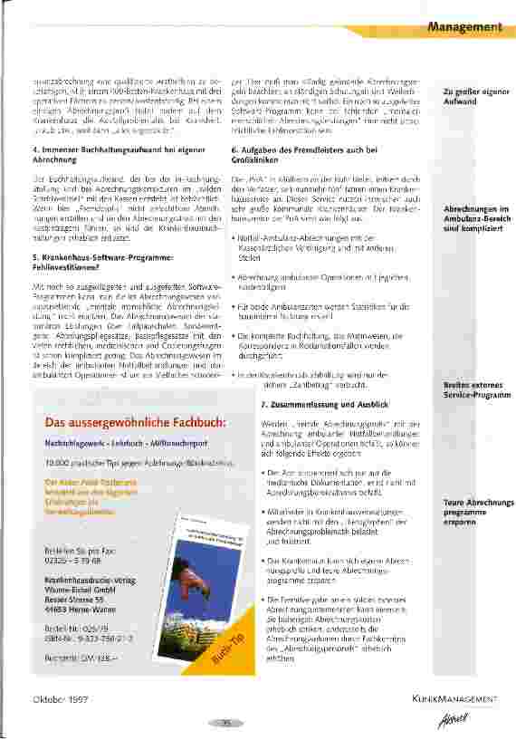 Vorschauseite 2: Fremdvergabe der Ambulanzabrechnung Entbürokratisierend und kostensparend