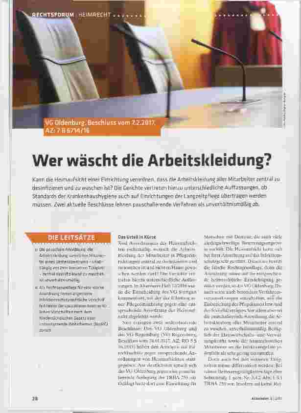 Vorschauseite 1: Wer wäscht die Arbeitskleidung?