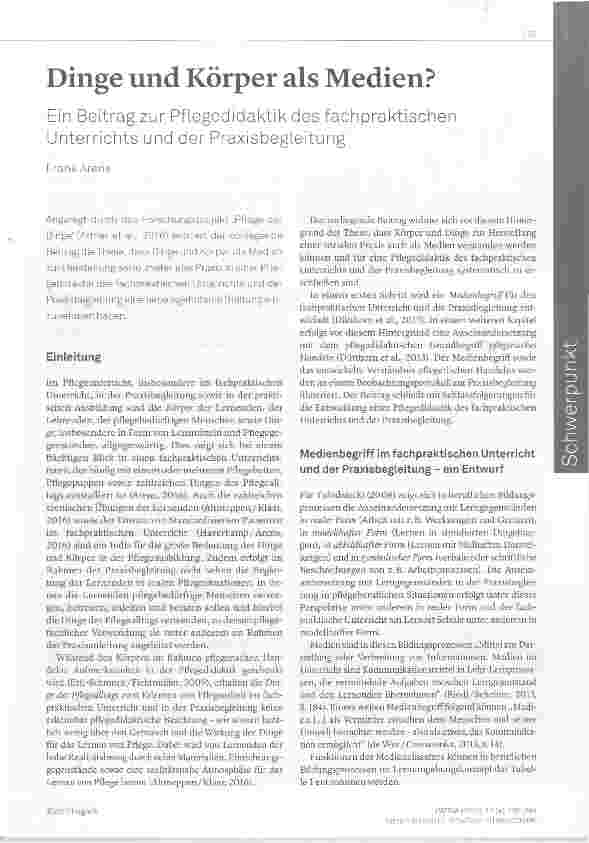 Vorschauseite 1: Dinge und Körper als Medien?