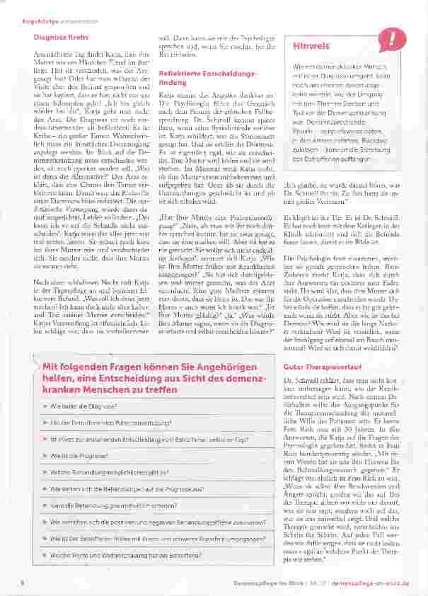 Vorschauseite 2: Diagnose Krebs