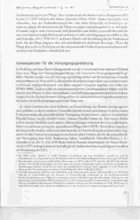 Vorschauseite 4: Advanced Nursing Practice Erweiterte Roiien und Aufgaben der Pfiege in der Primarversorgung in Ontario/Kanada