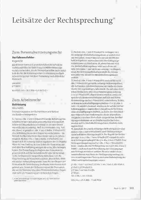 Vorschauseite 1: Befristung WissZeitVG