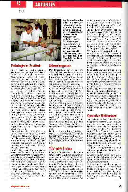 Vorschauseite 4: Jeder zweite Patient über 50 ist inkontinent