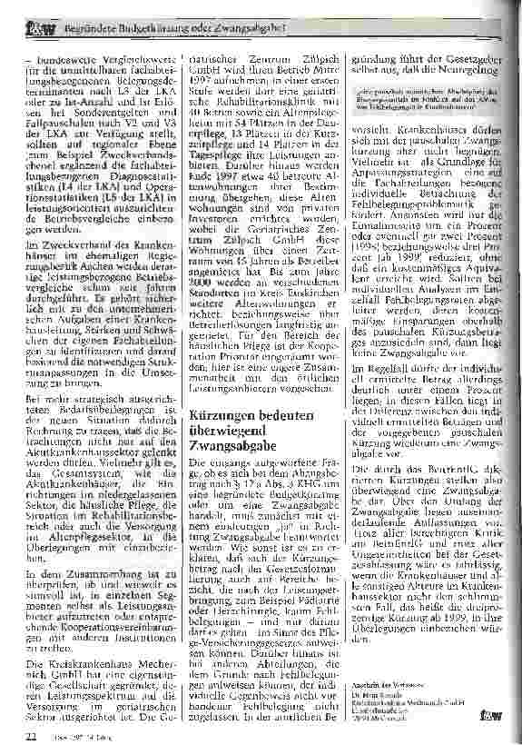Vorschauseite 6: Begründete Budgetkürzung oder Zwangsabgabe? Kritische Anmerkungen zum Beitragsentlassungsgesetz 1997