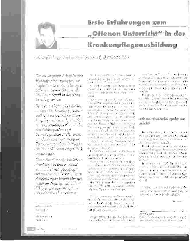 Vorschauseite 1: Erste Erfahrungen zum Offenen Unterricht in der Krankenpflegeausbildung