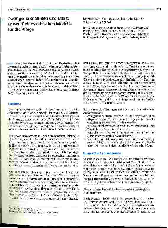 Vorschauseite 1: Zwangsmaßnahmen und Ethik. Entwurf eines ethischen Modells für die Pflege