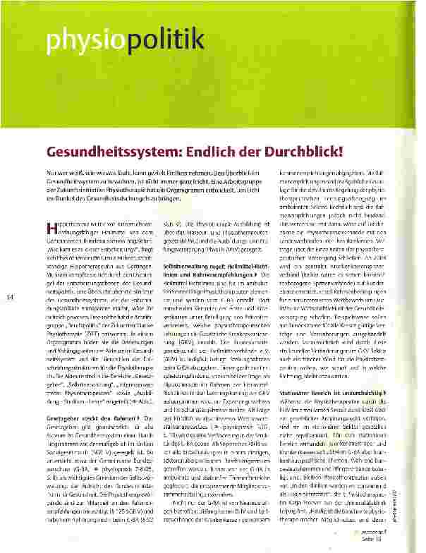 Vorschauseite 1: Gesundheitssystem: Endlich der Durchblick!