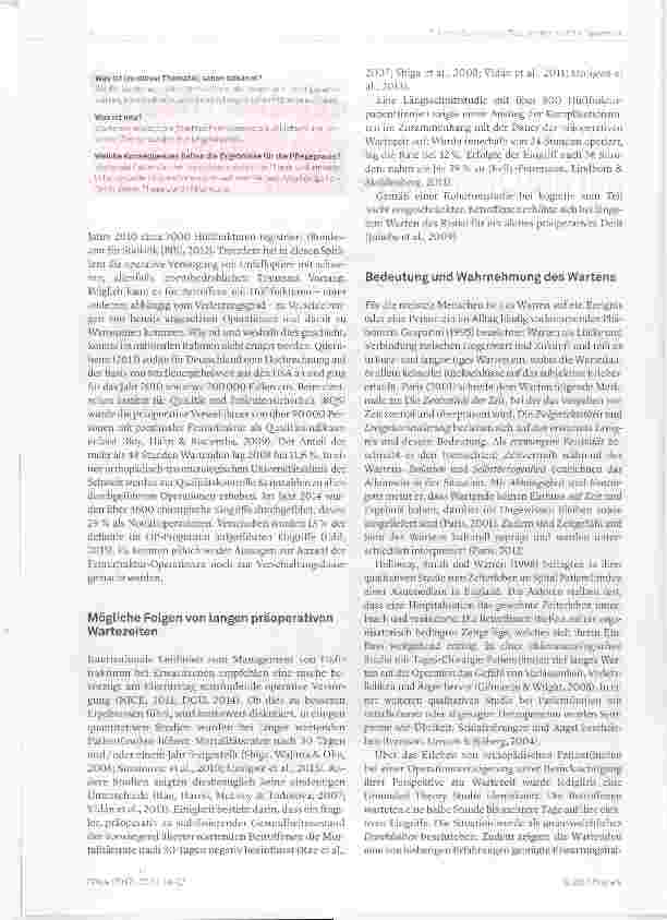 Vorschauseite 2: Wie Patient(inn)en mit einer Hüft oder Beckenfraktur das Warten auf die Operation erleben