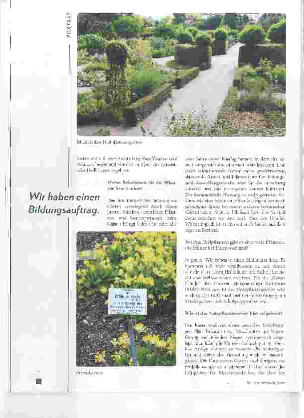 Vorschauseite 3: Heilpflanzen im Botanischen Garten München