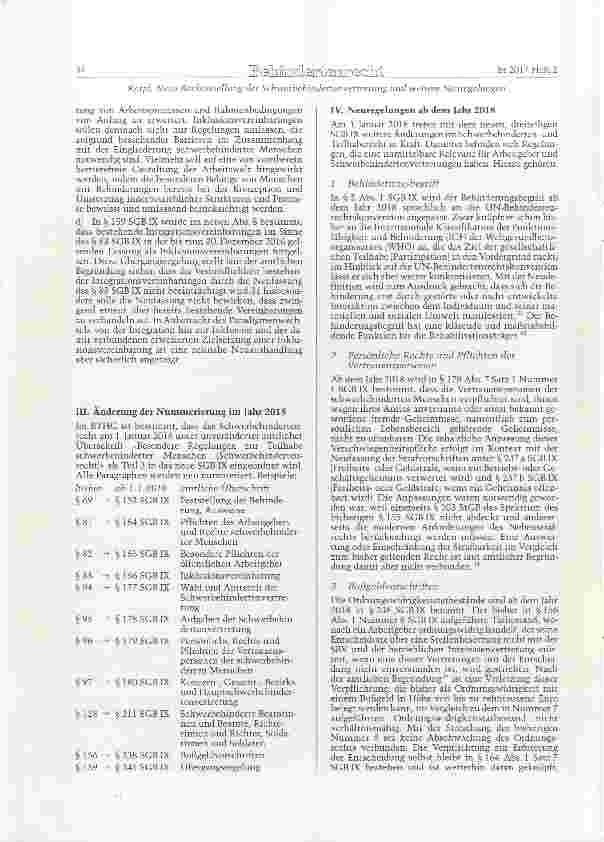 Vorschauseite 5: Neue Rechtsstellung der Schwerbehindertenvertretung und weitere Neuregelungen im Schwerbehindertenrecht durch das BTHG