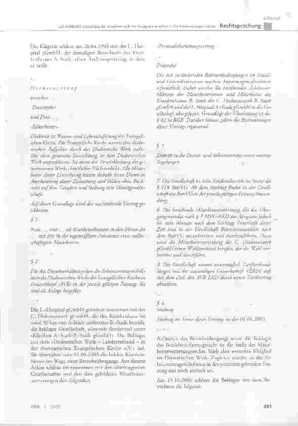 Vorschauseite 2: Zur rechtlichen Einordnung der arbeitsvertraglichen Bezugnahme auf kirchliche Arbeitsvertragsrichtlinien